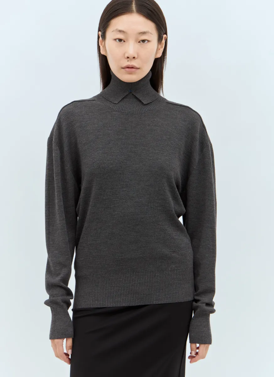 Wool High Neck Sweater