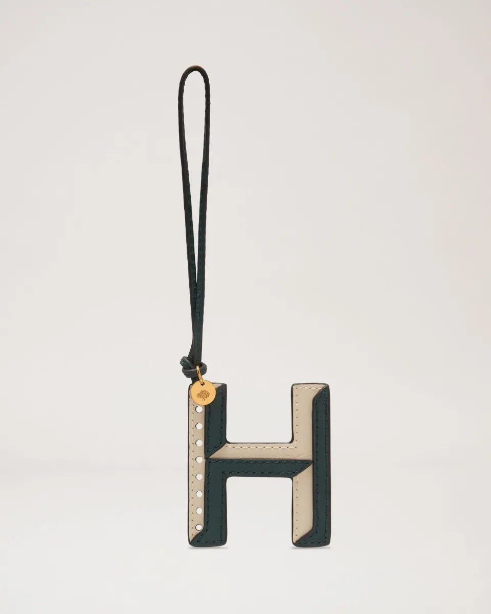 Bi-Colour Leather Keyring- H