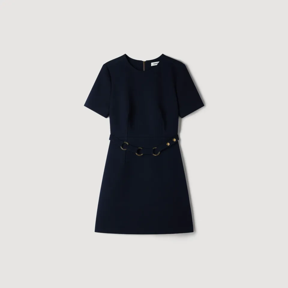 Short dress with ring belt