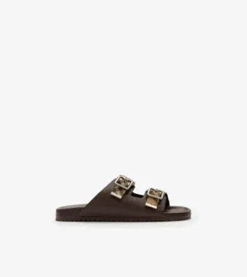 Leather Urchin Sandals in Mid brown