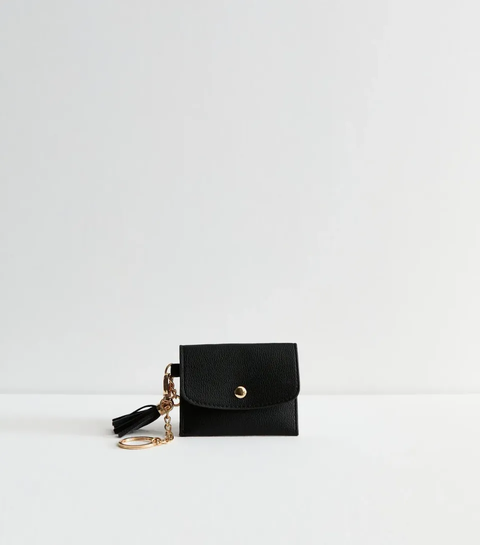 Black Attachable Leather-Look Cardholder