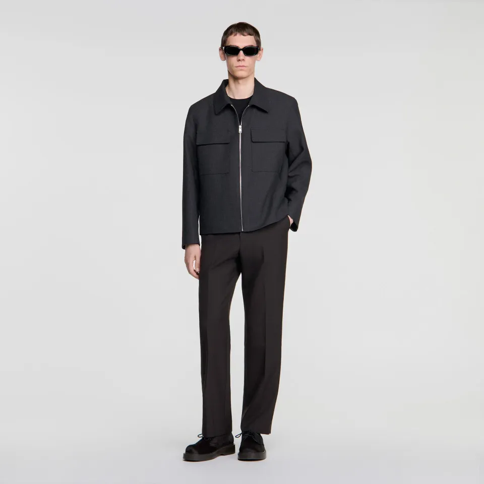Straight zip-up jacket
