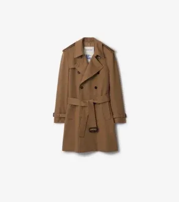 Mid-length Cashmere Hastings Trench Coat in Camel beige