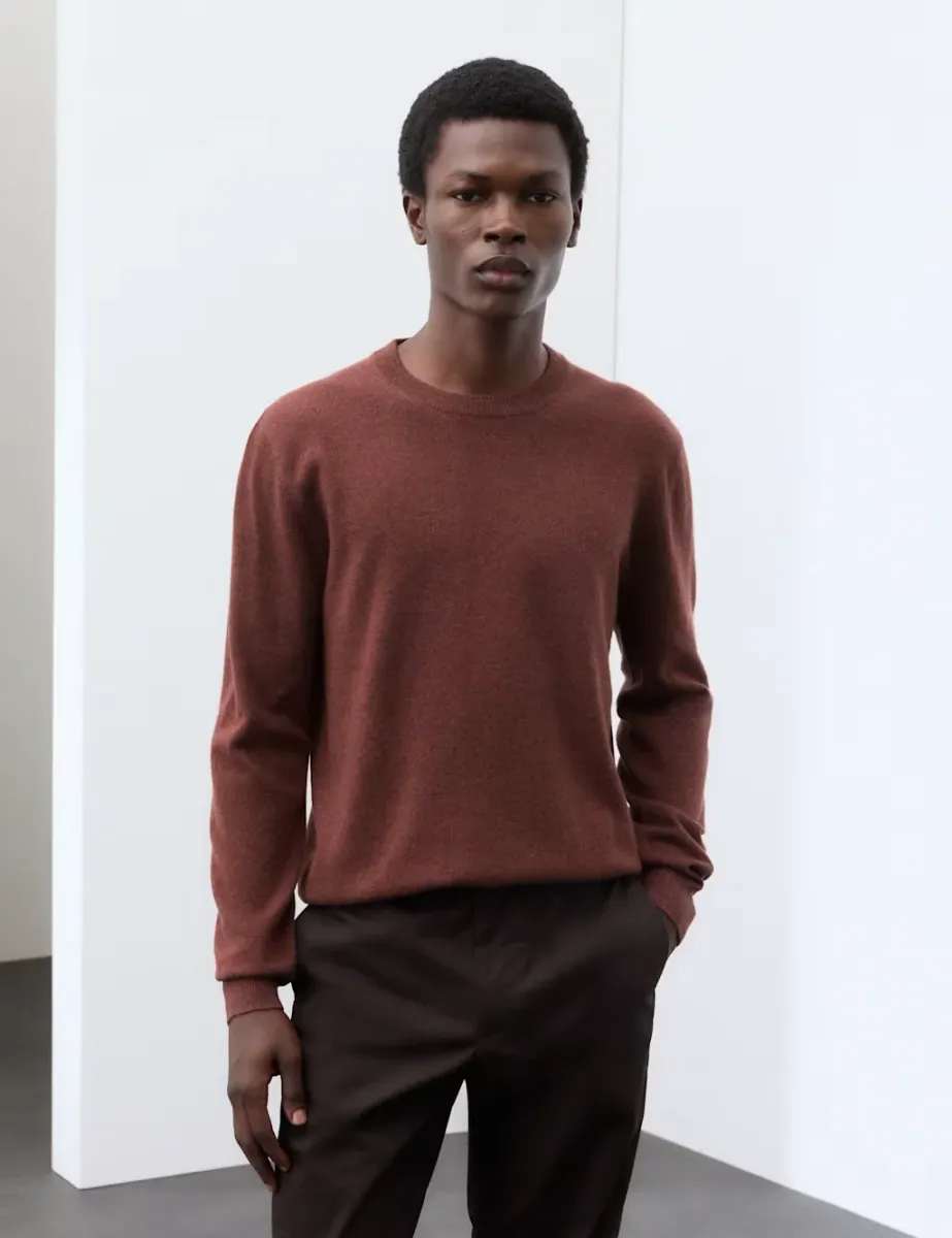 Pure Cashmere Crew Neck Jumper Chestnut
