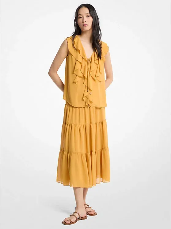 Ruffled Georgette Blouse