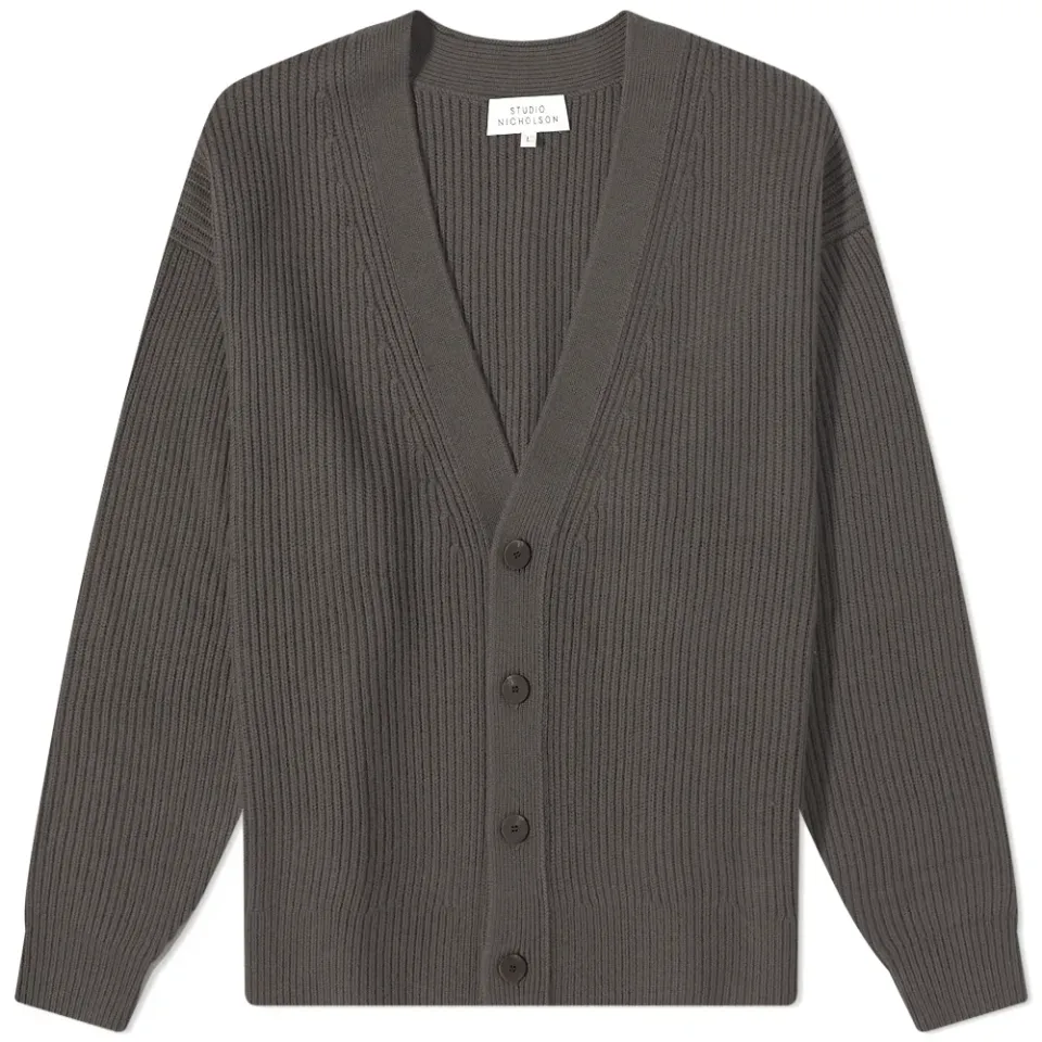 Visso 5 Gauge Fisherman Rib Knit Cardigan