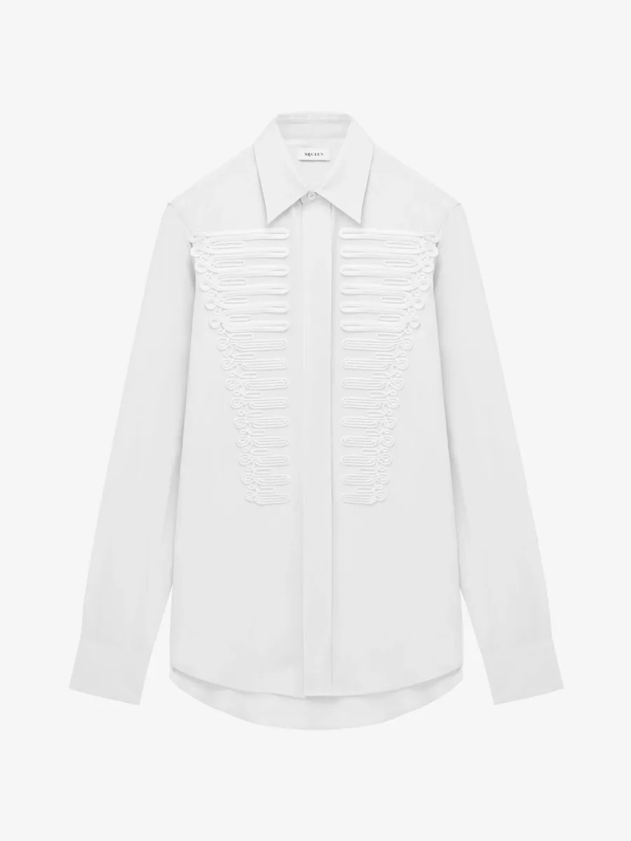 Frogging Detail Poplin Shirt