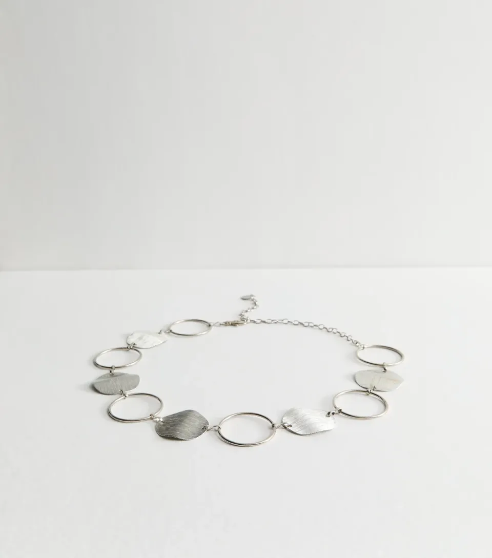 Silver Tone Large Circle Belt