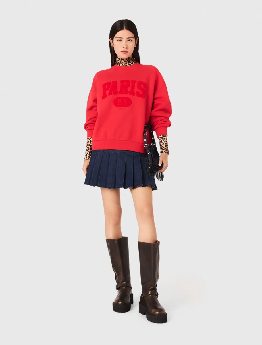 Paris New York Lettering Sweatshirt