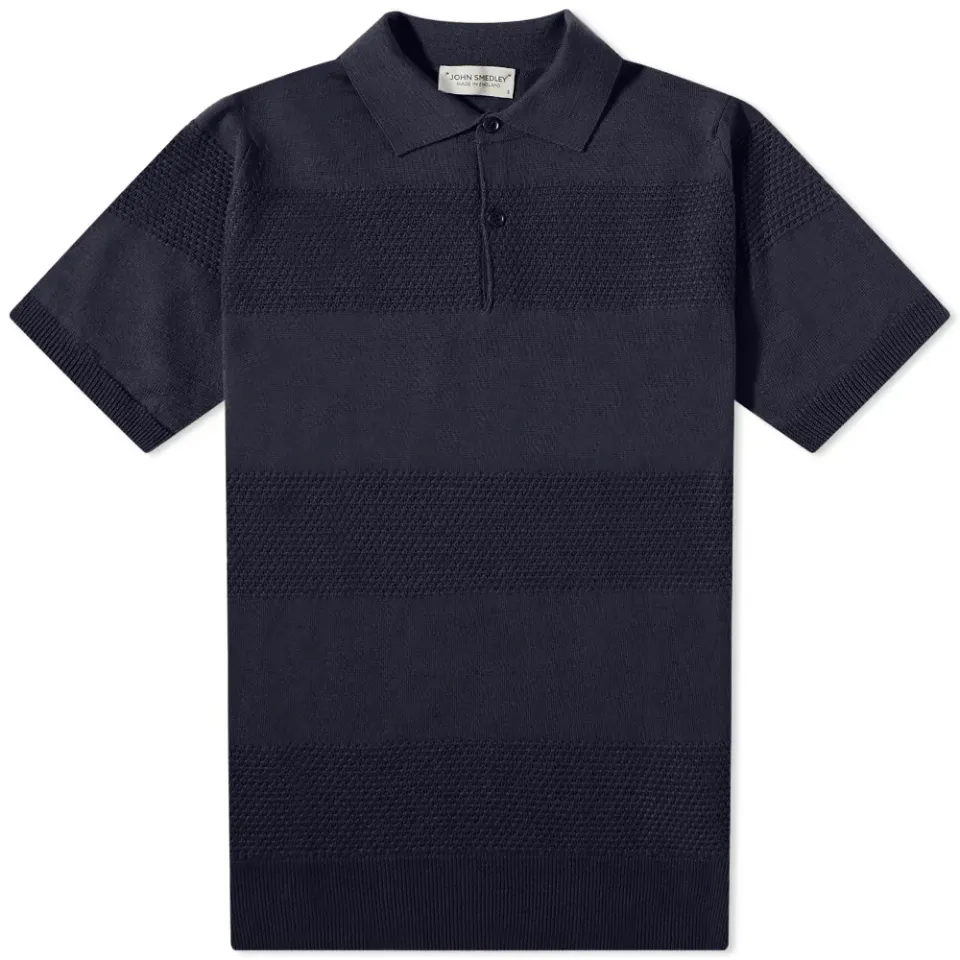 Textured Stripe Knit Polo