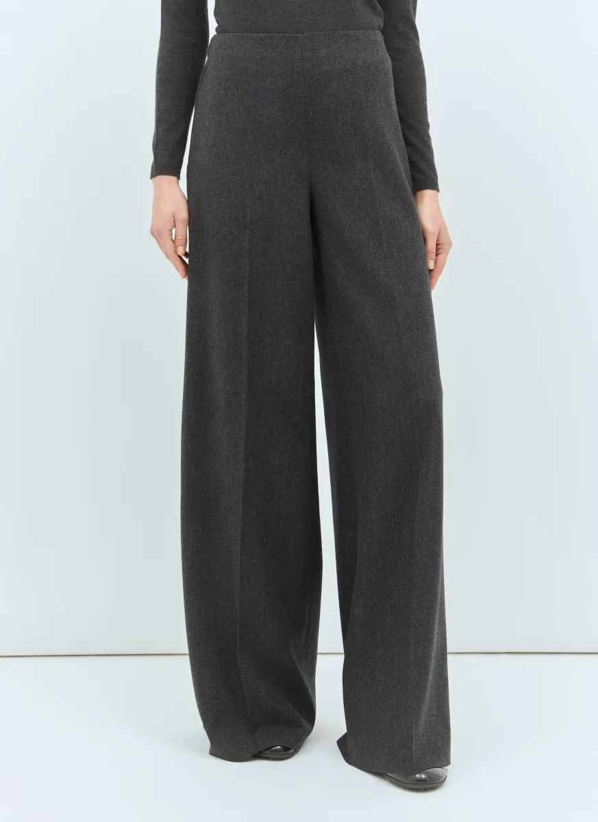 Wide-Leg Wool Felt Pants