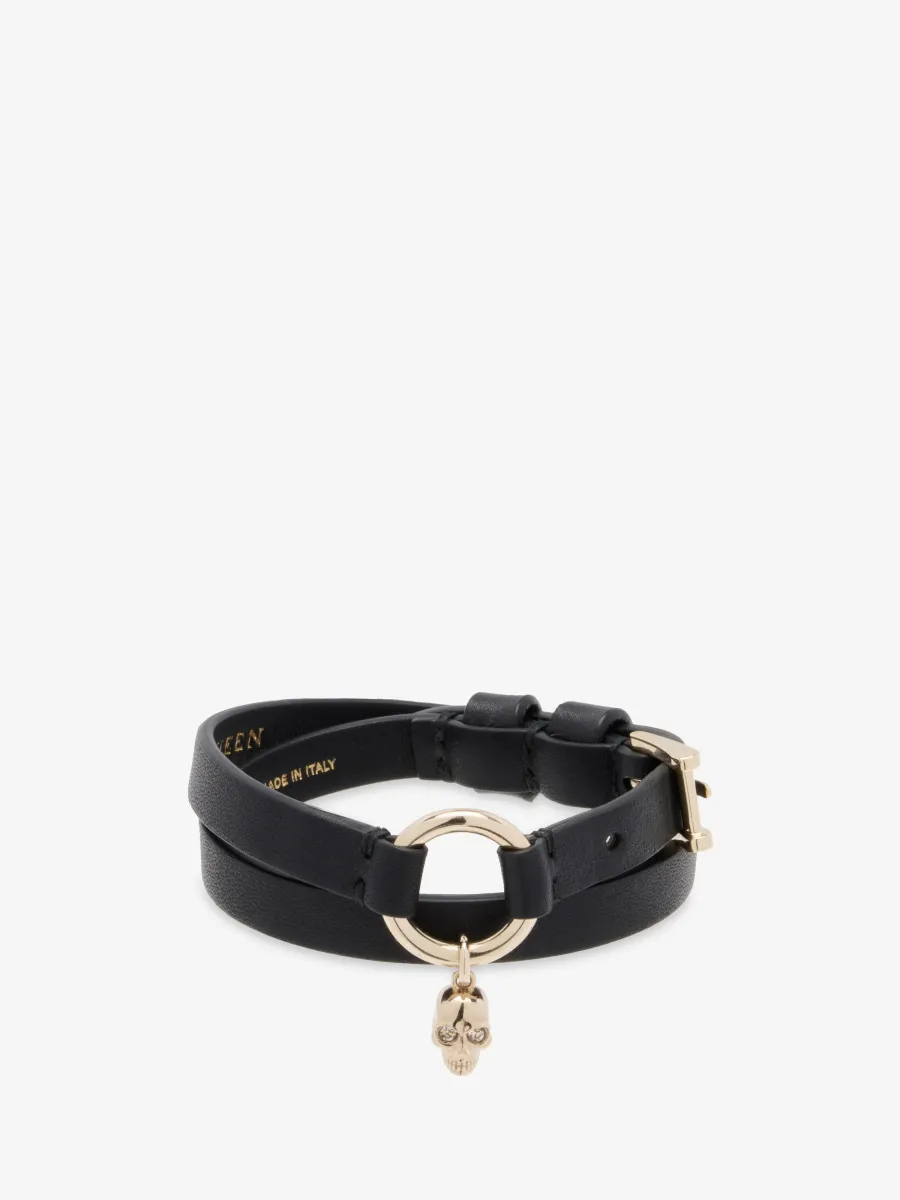 Skull Ring Double Wrap Bracelet