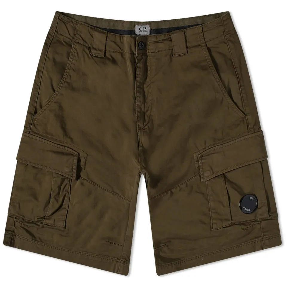 Stretch Sateen Cargo Shorts