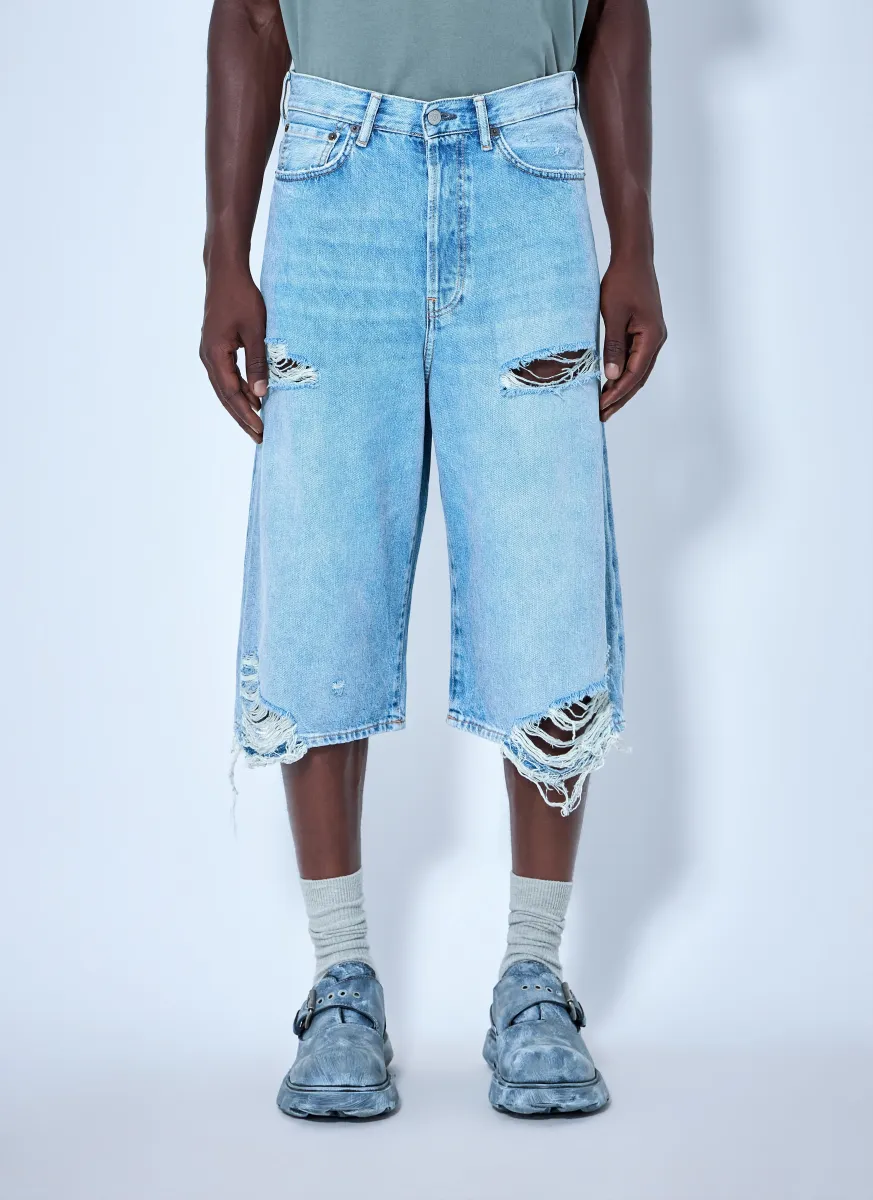Distressed Denim Shorts