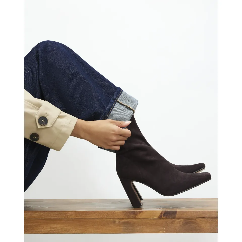 Square Toe Heeled Ankle Boots