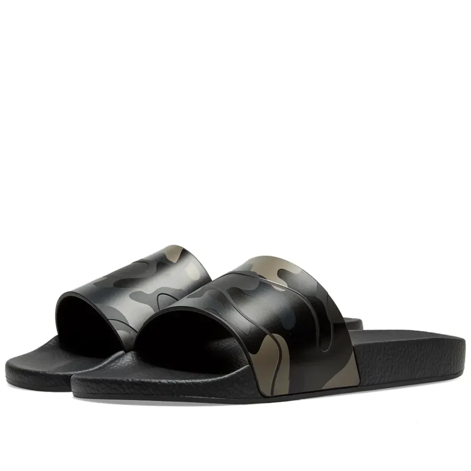 Metallic Camouflage Slide Sandal