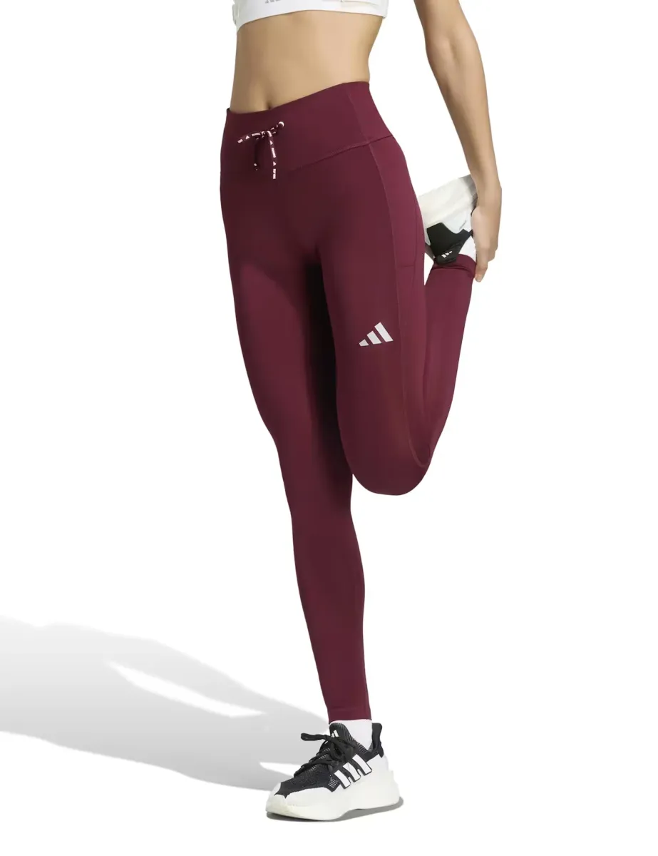 Run Essentials High Waisted Leggings Burgundy