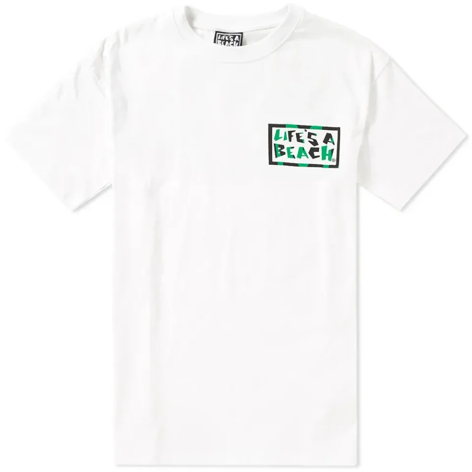 Life's a Beach Jungle Print Logo Tee