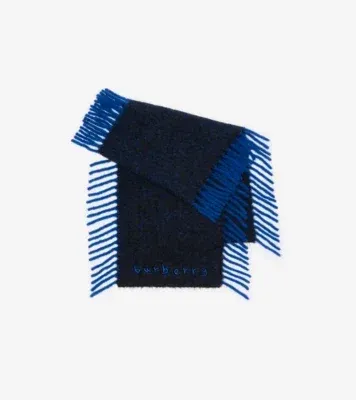 Alpaca Wool Blend Happy Scarf in Firth blue/black