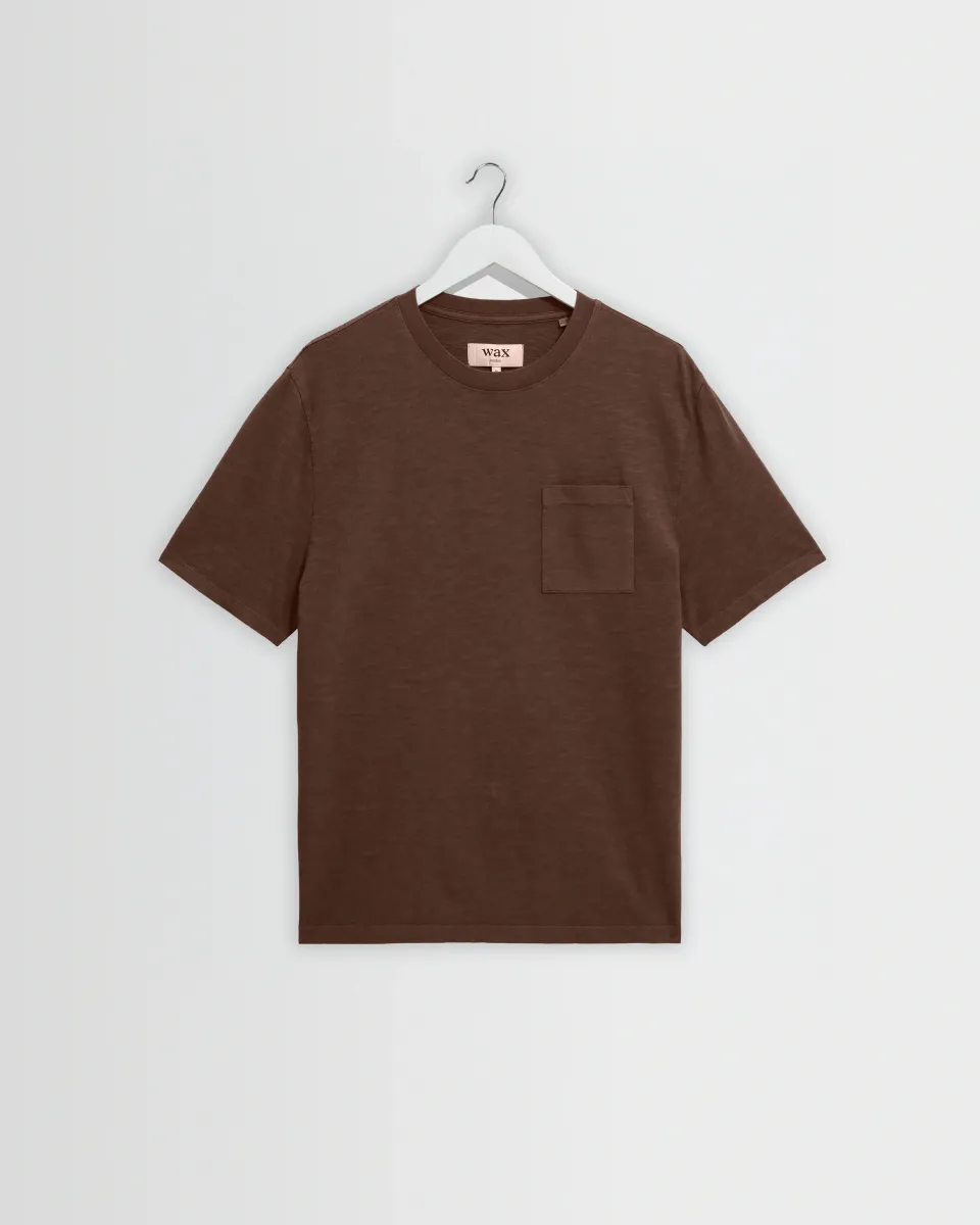 Dean - Brown Slub Cotton Pocket t-Shirt