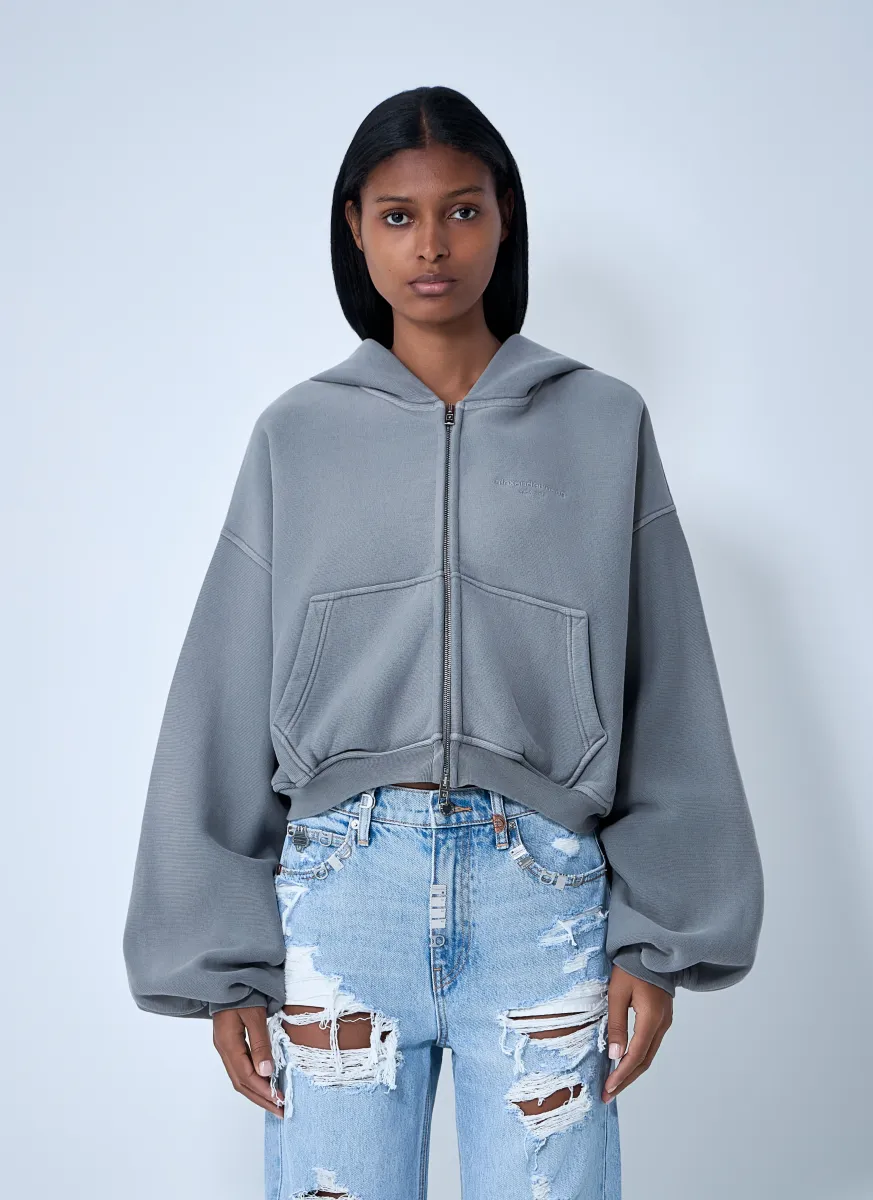 Crop Zip-Up Sweateshirt