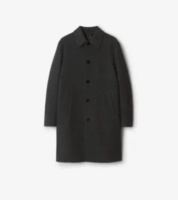 Mid-length Wool Car Coat in Charcoal grey