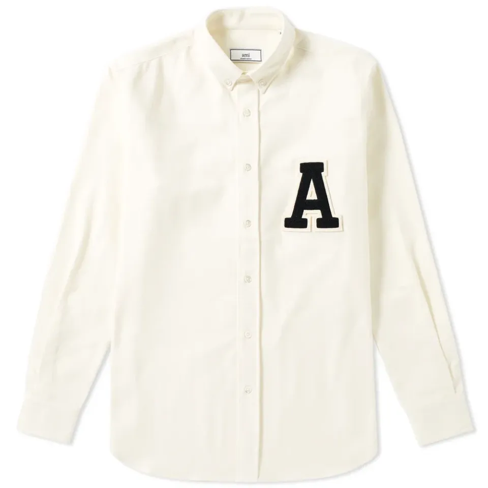 AMI Collegiate Logo Oxford Shirt