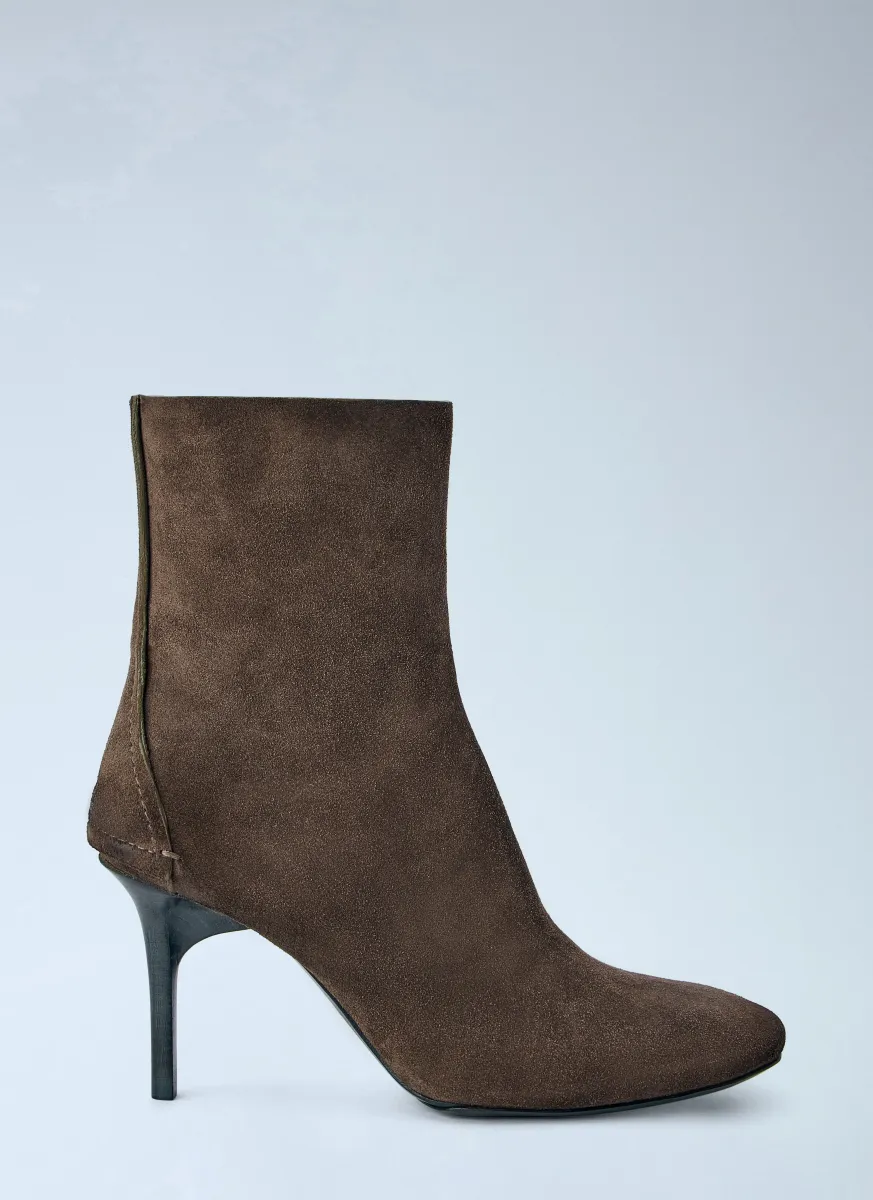 Pointed-Toe Suede Ankle Boots