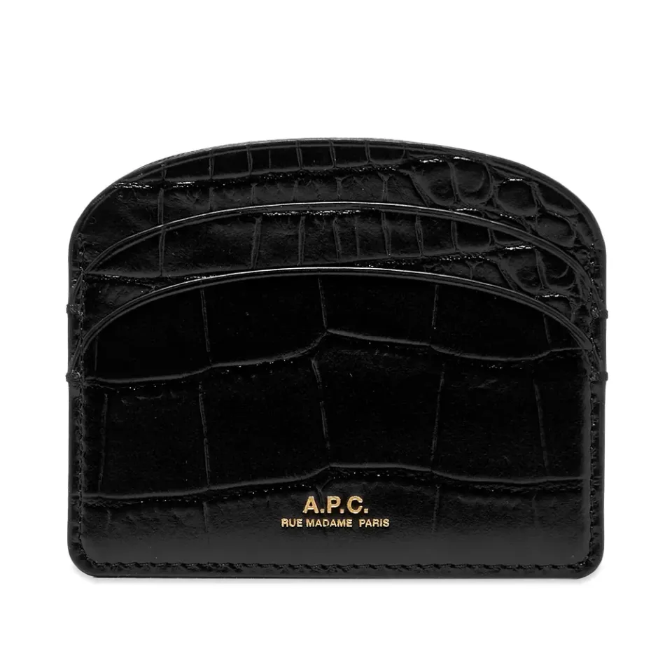 A.P.C. Leather Croc Card Holder