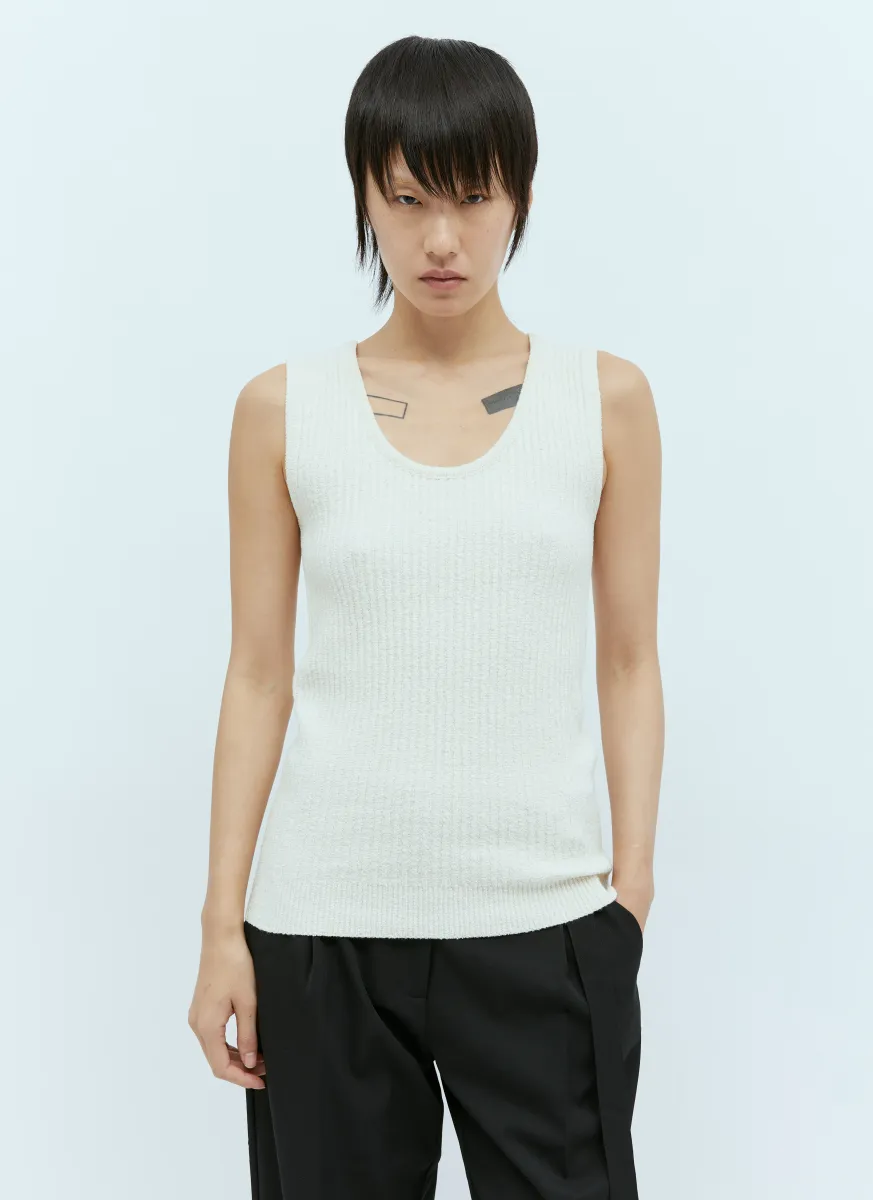 Bouclé Knit Tank Top