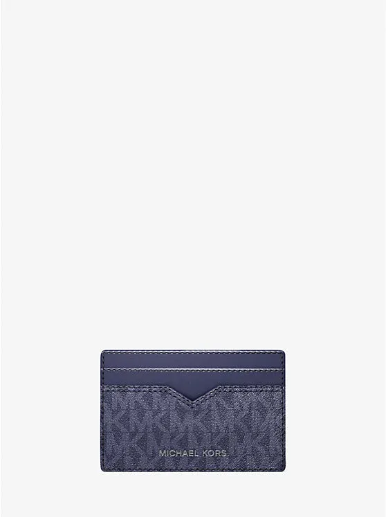 Hudson Pebbled Leather and Signature Logo Money Clip Card Case
