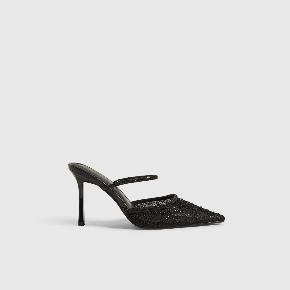 Diamante Mule Stiletto Heels