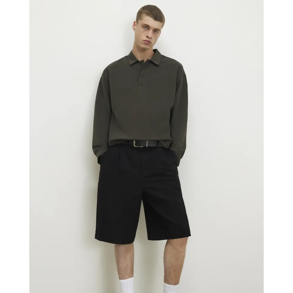 Oversized Fit Buttoned Polo Shirt