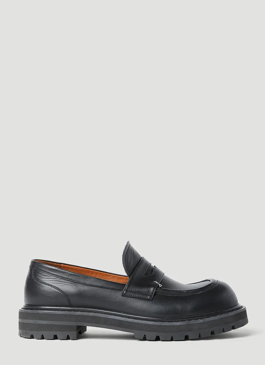 Pierced Leather Loafers