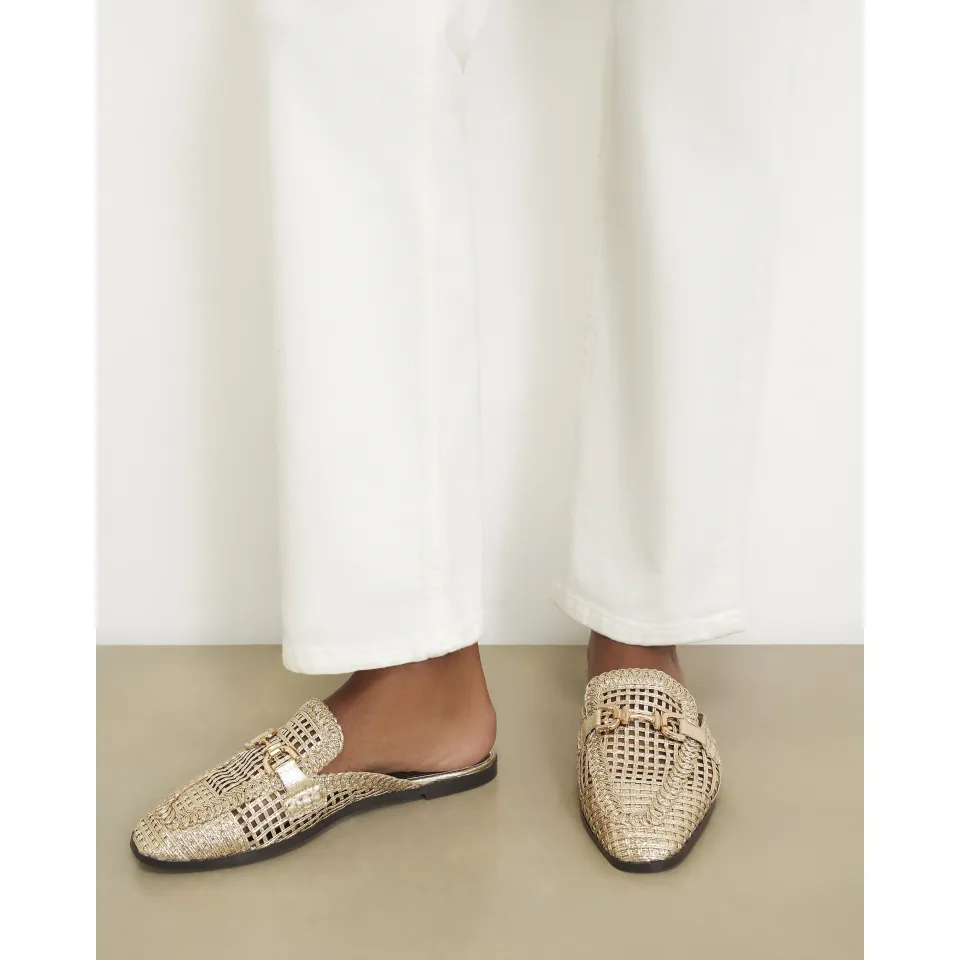 Woven Backless Loafers