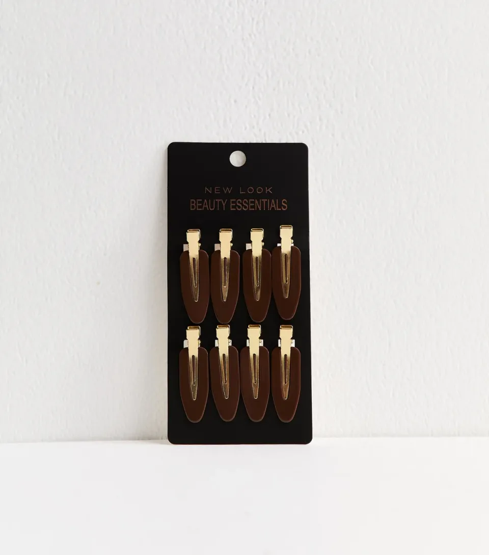 Brown Pack of 8 Setting Hair Clips