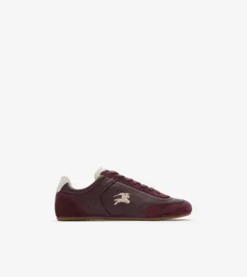 Leather Knight Runner Sneakers in Vineyard red/dove beige