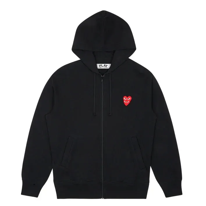 Double-Heart Patch Sweatshirt Black