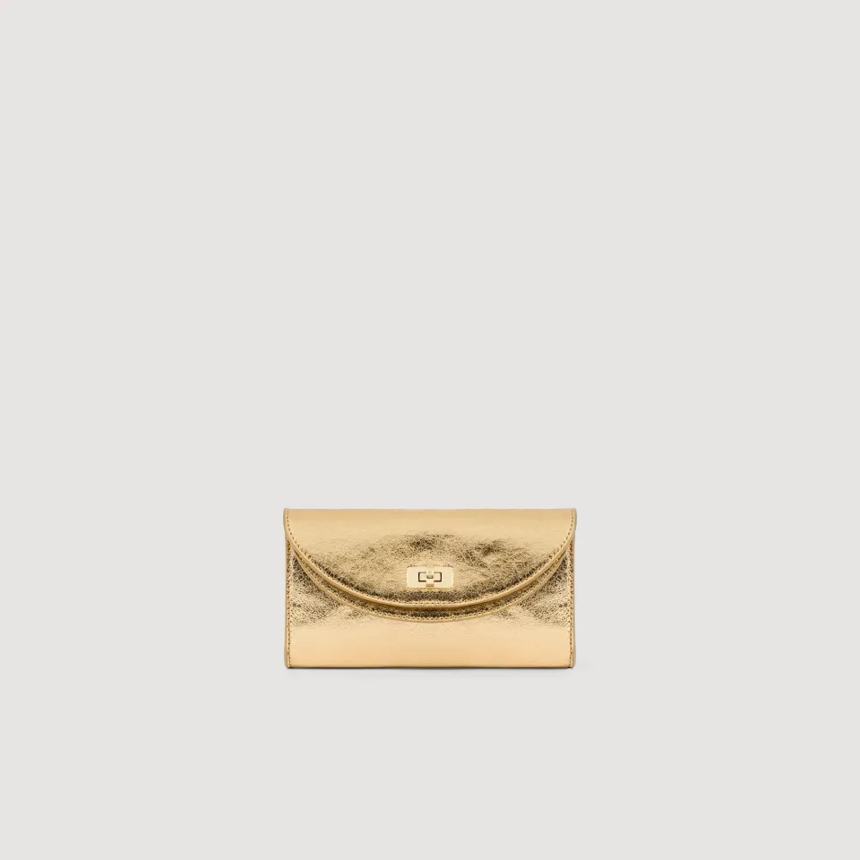 Mambo metallic leather clutch