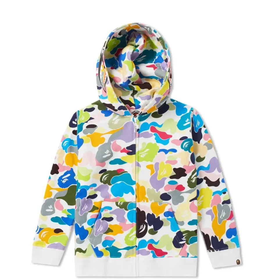 Multi Camo Shark Zip Hoodie