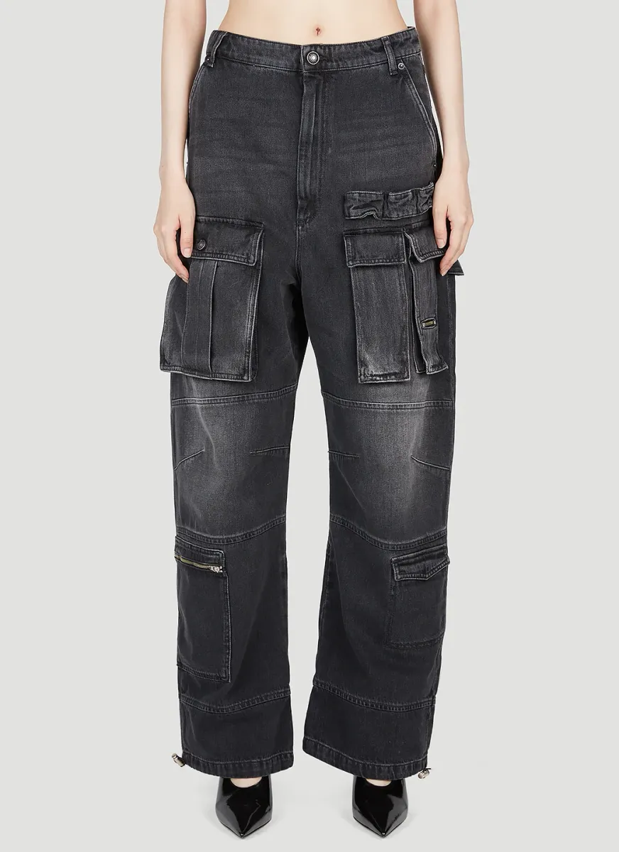 Denim Cargo Pants