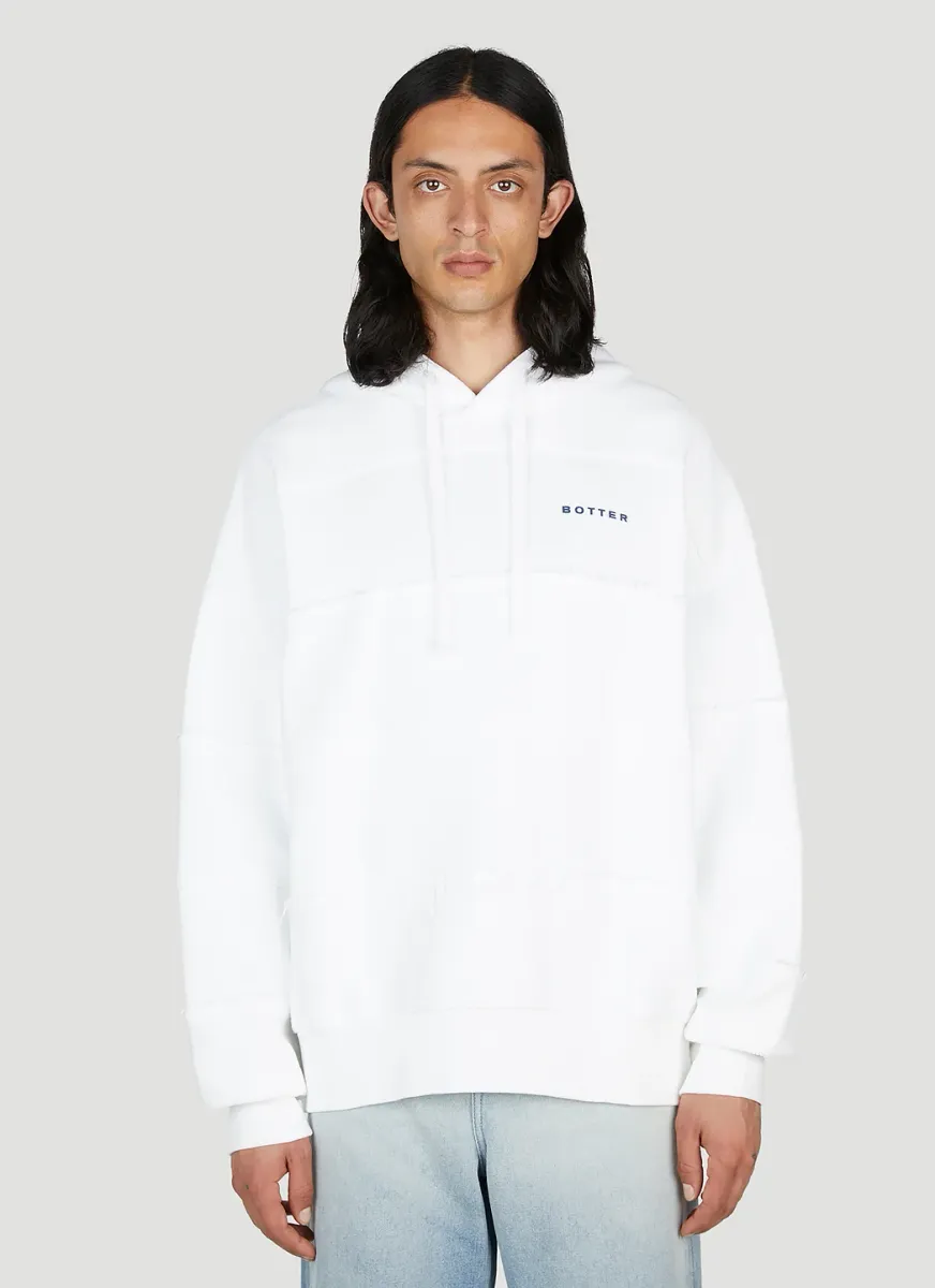 Raw Edge Logo Hooded Sweatshirt