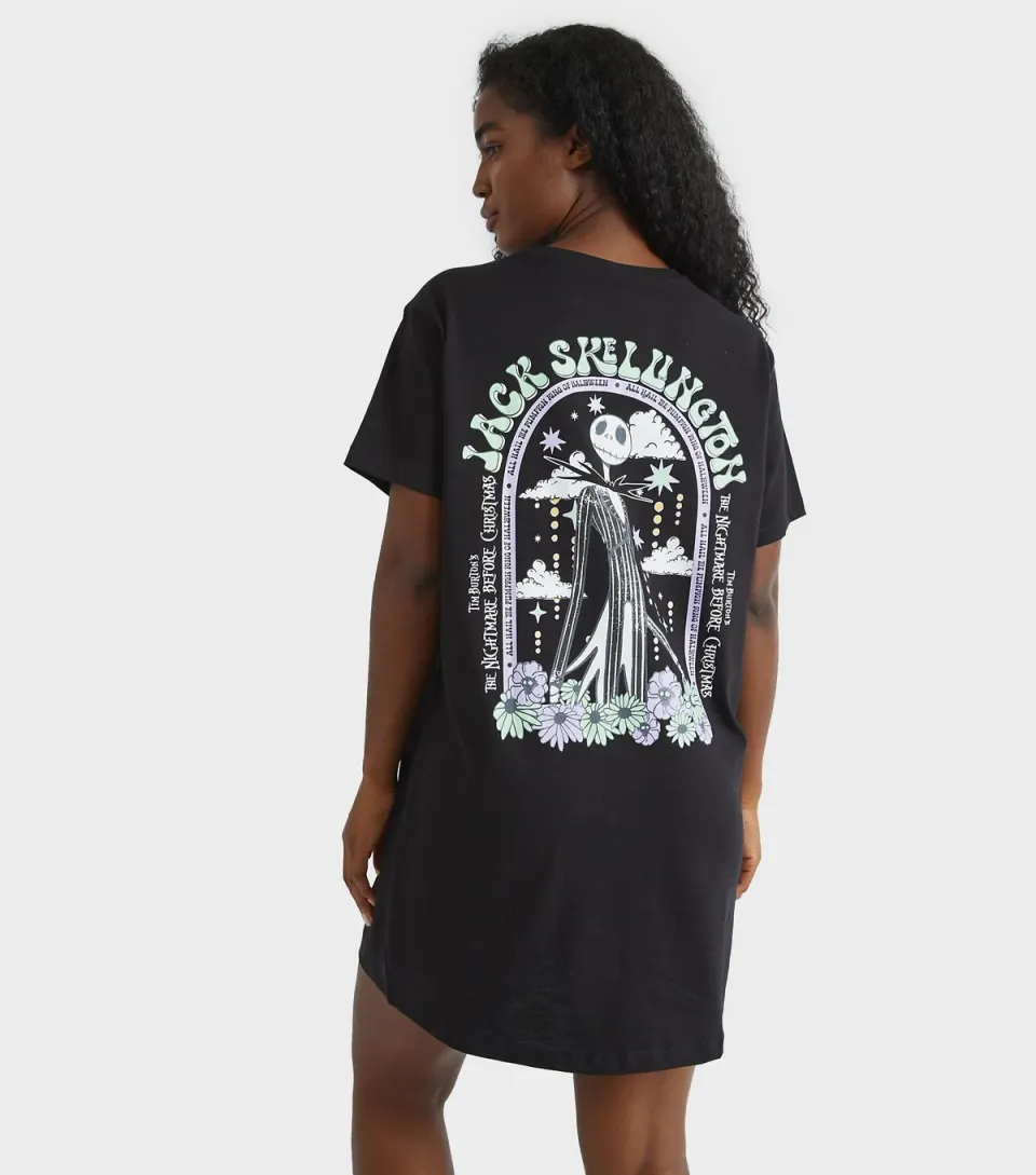 Women's Black The Nightmare Before Christmas Night Dress