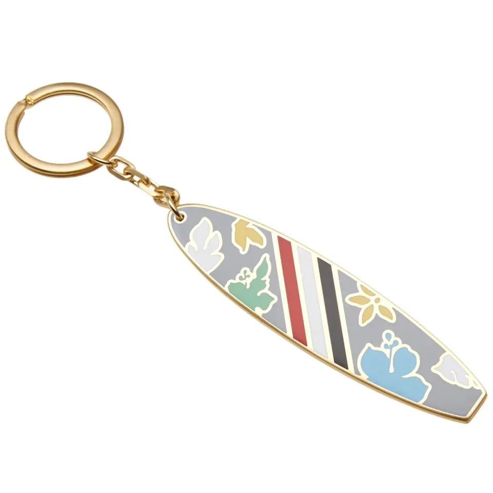 Floral Surfboard Keyring