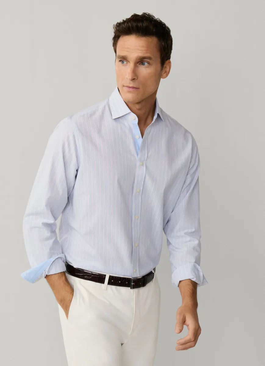 Classic Fit Hairline Two-Tone Stripe Shirt