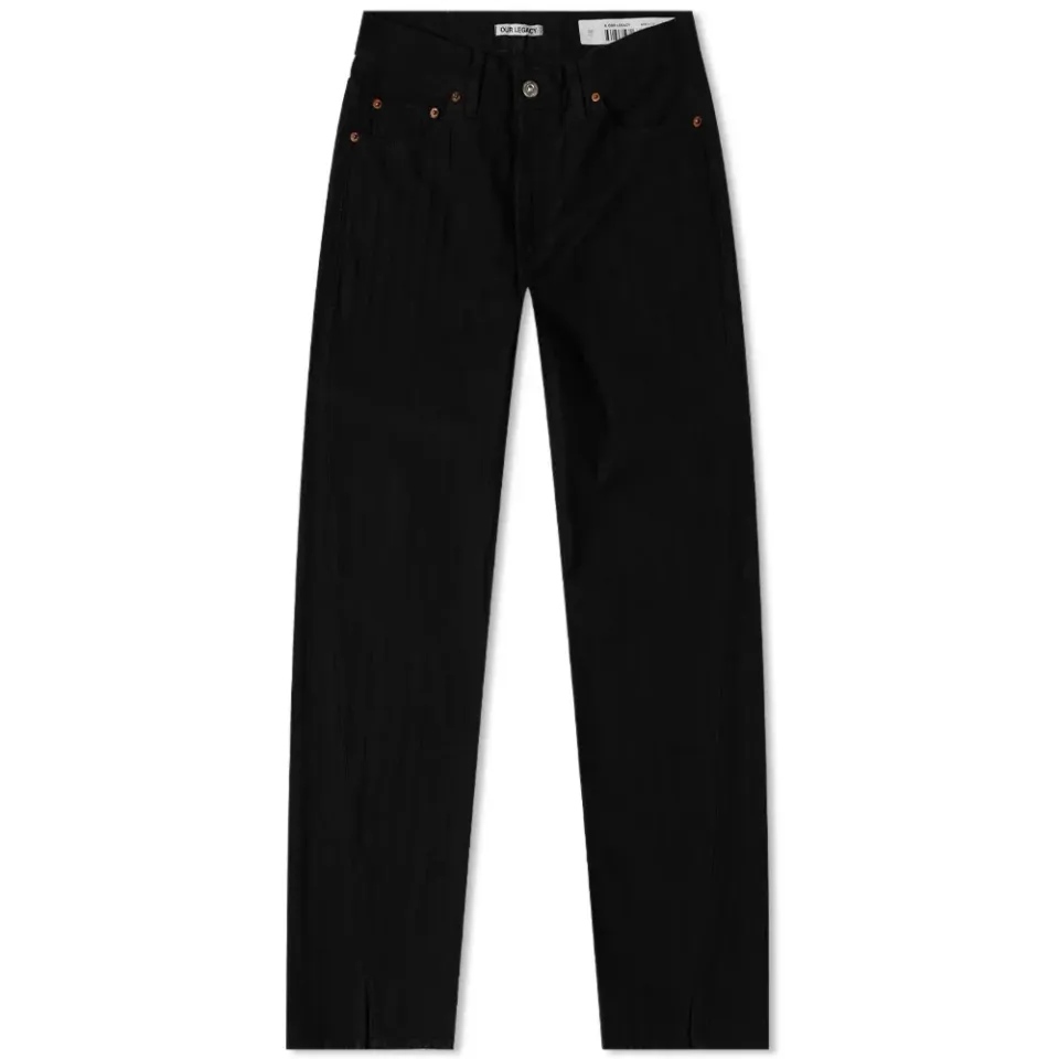 Sabot Cut Overdyed Herringbone Jeans