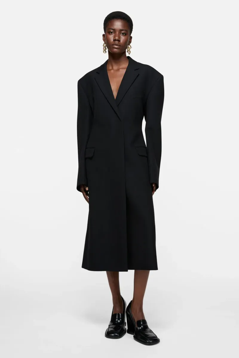 Double-breasted wool coat