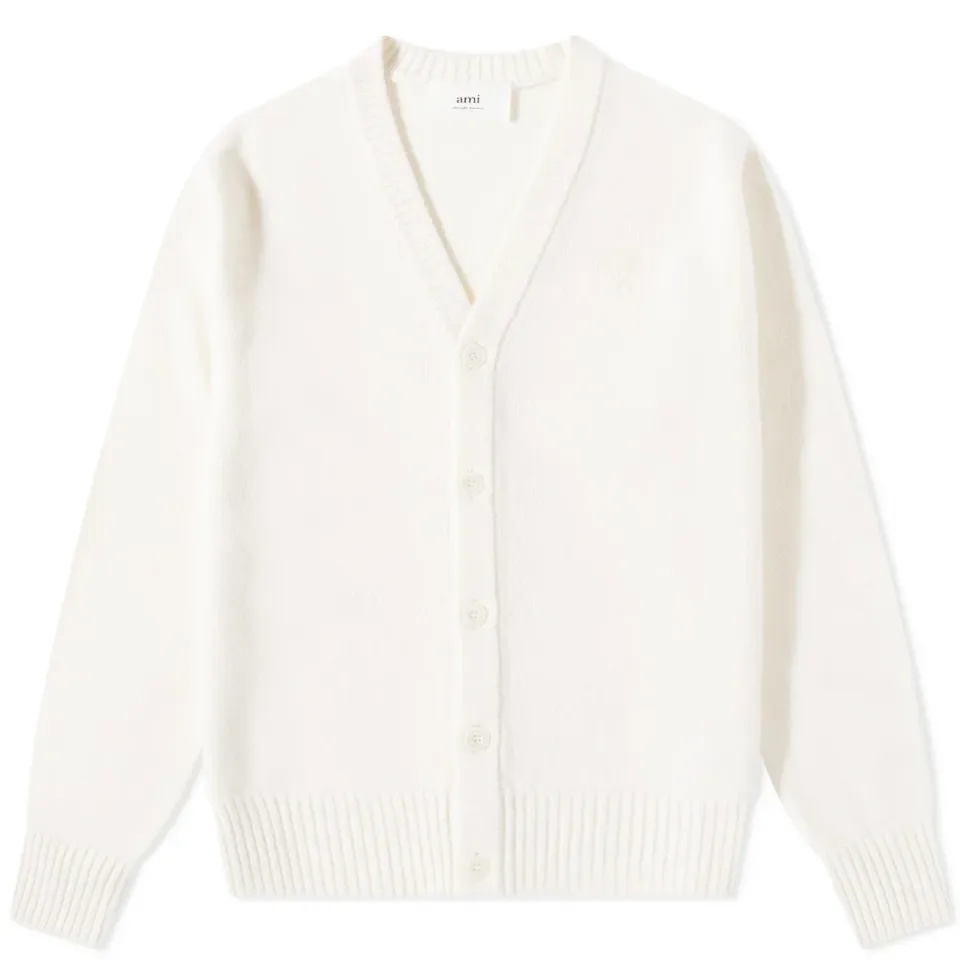 AMI Tonal Small Heart Cardigan