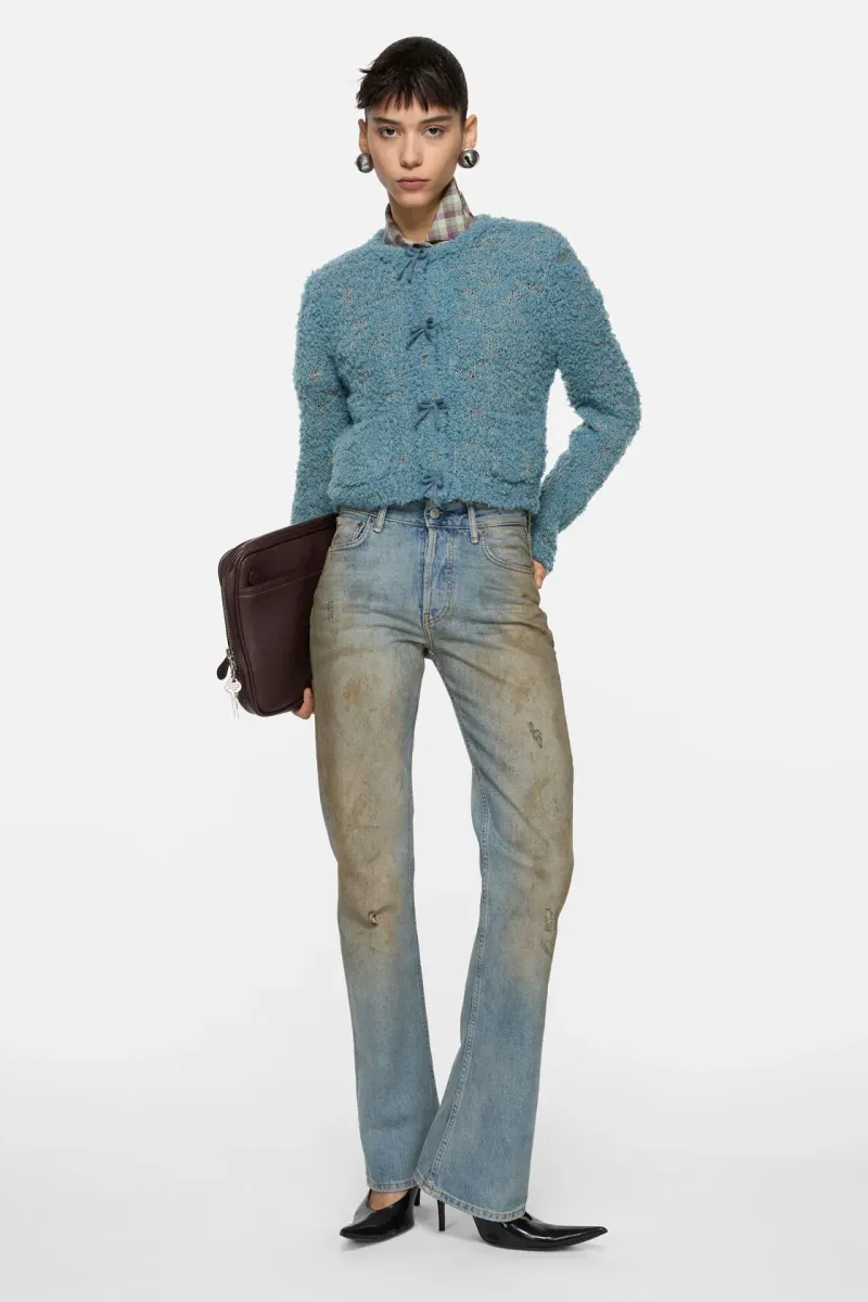 Bow wool cardigan