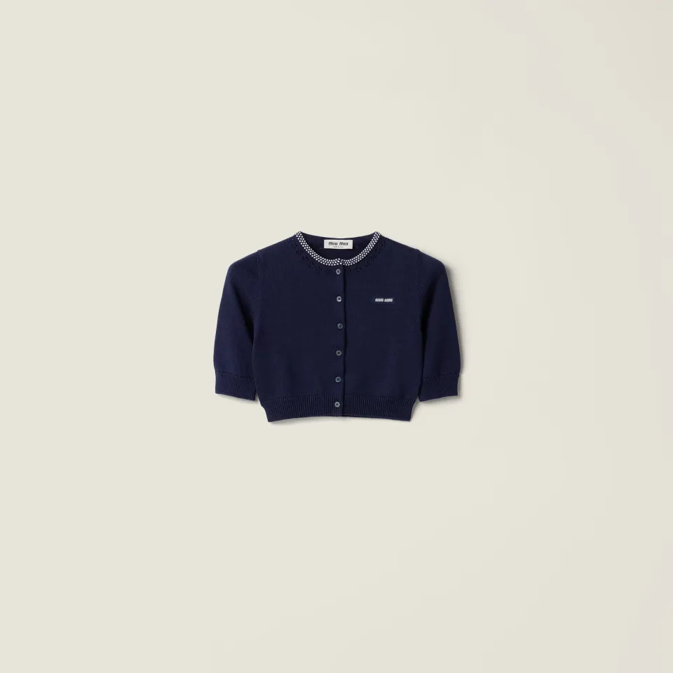 Cotton cropped cardigan